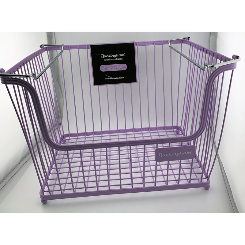 Buckingham Multi-Purpose Stackable Storage Organising Basket, Purple, 23cm H x 27.5cm W x 31.5cm D