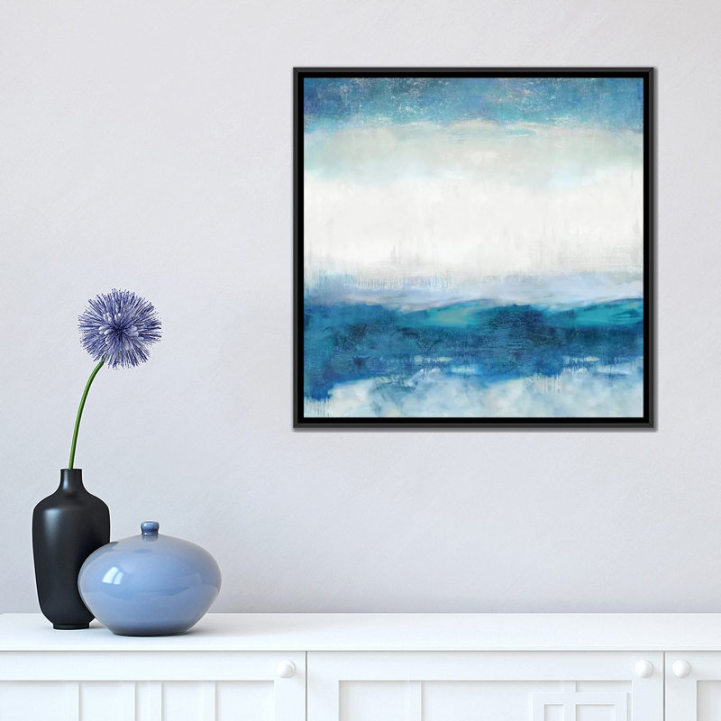 «Aqua Motion», reproduction sur toile, H 18 po x l 18 po x P 1,5 po, Toile encadrée noire, Pas de tapis