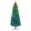 Sapin de Noël artificiel mince pré-illuminé, 2,13 m (7 pieds) avec 350 lumières DEL synchronisées à couleurs changeantes et télécommande, branches articulées aux extrémités denses, 12 modes d'éclairage, minuterie et luminosité réglable.