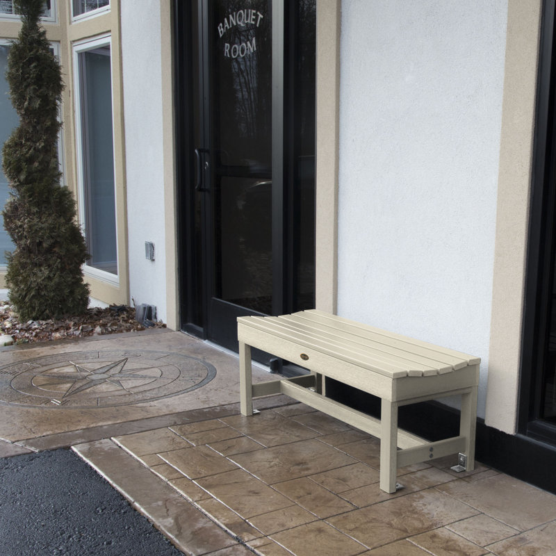 Antonia Outdoor Dining Bench, Whitewash