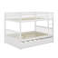 Full Over Full Rubber Wood Bunk Bed With Trundle