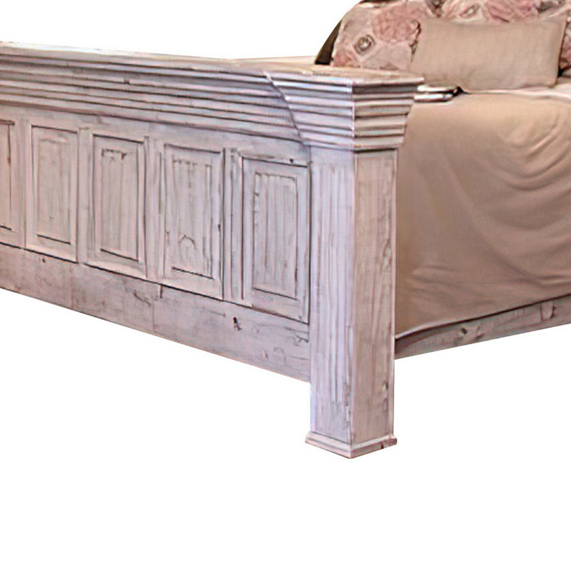 Lit standard en bois massif Ireanna, Grand, Blanc