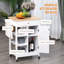 Richards Kitchen Storage Trolley Unit Wood Top Shelves Cupboard Drawer Rail White