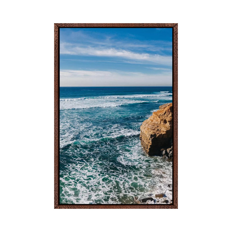 Sunset Cliffs III by Bethany Young - Print on Canvas, Classic Brown Wood Framed, 66.04cm H x 45.72cm W x 3.81cm D