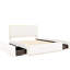 Lit plateforme tapissier 4 blanc avec bord doré - Spacieux et élégant style hypnotisant, blanc, double