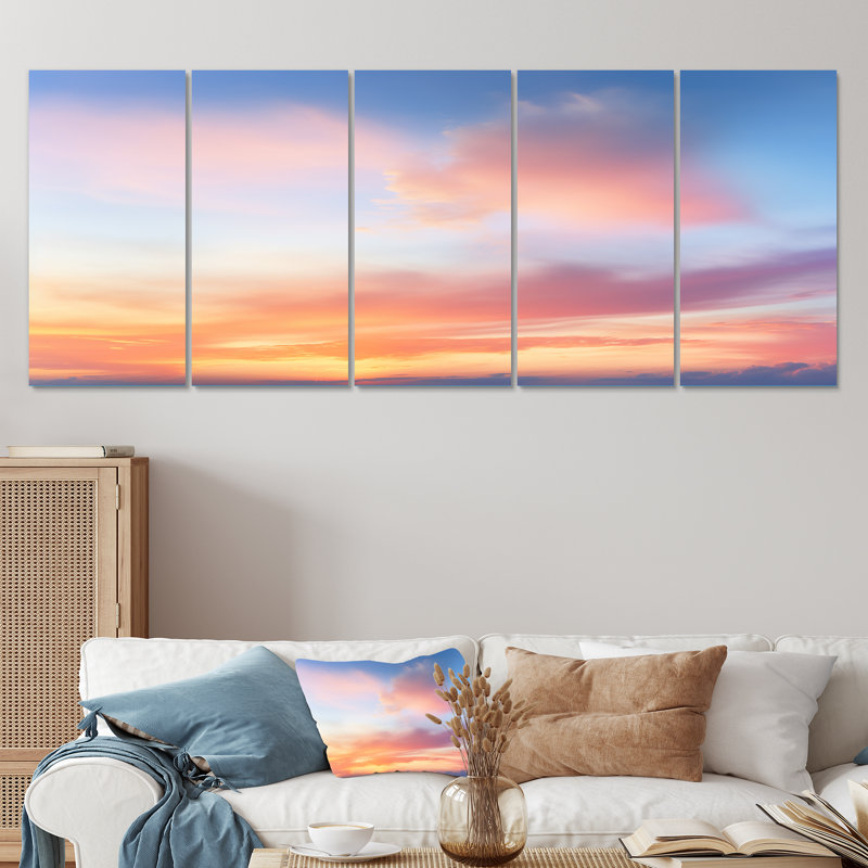 Ensemble de décoration murale 5 pièces Cotton Candy Skies III - Sky, H 28 po x l 60 po