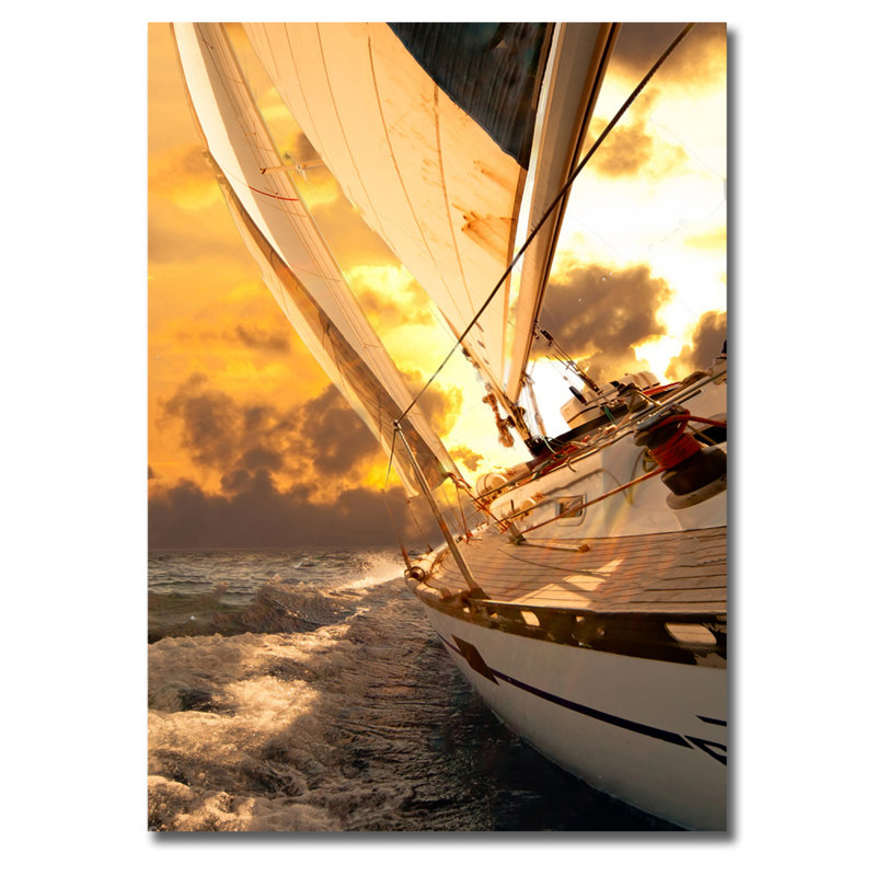 «Sunset Sailing» par DecorumBY - impression non encadrée, H 40 po x l 30 po x P 1,5 po, Aluminium