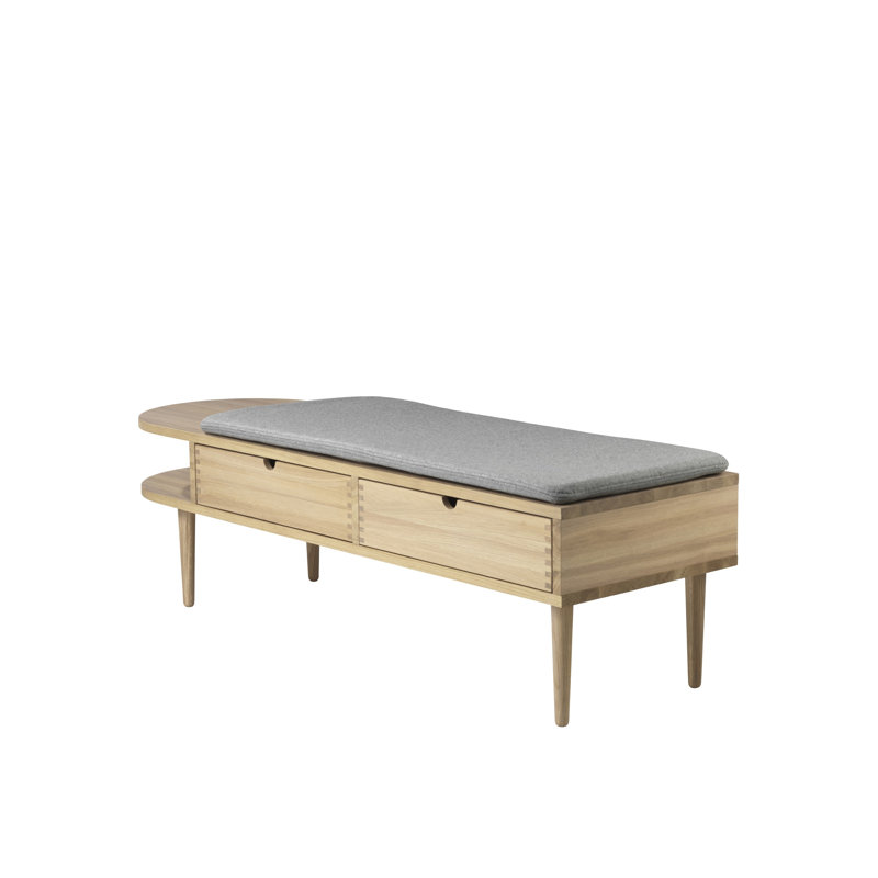 F24 Solid Wood Storage Bench, 15.75" H x 57.09" W x 17.72" D