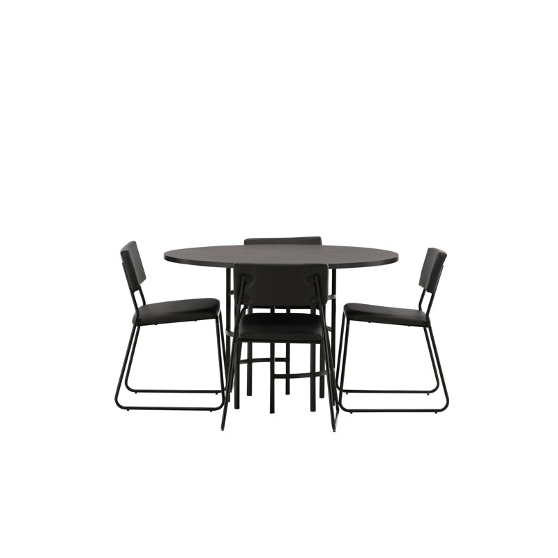 Ashalyn 4 - Person Dining Set, Black