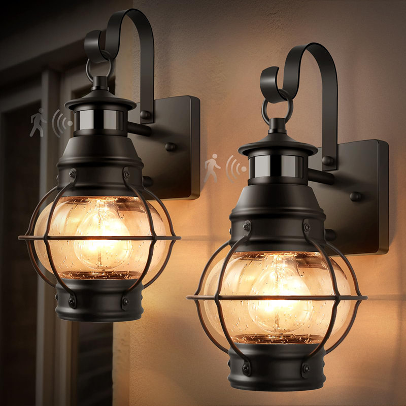 2 Packs Motion Sensor Outdoor Porch Light for House,Outdoor Wall Light Fixtures Wall Mount, Waterproof Aluminum Exterior Light for Garage Doorway Balcony(Bulb NOT Included)
