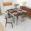Ensemble de salle à manger en bois massif de style Mid-Century 5 pièces Holna