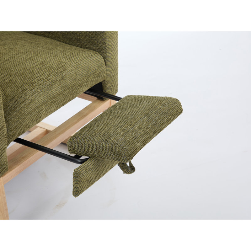 Chaise berçante avec repose-pieds, Vert