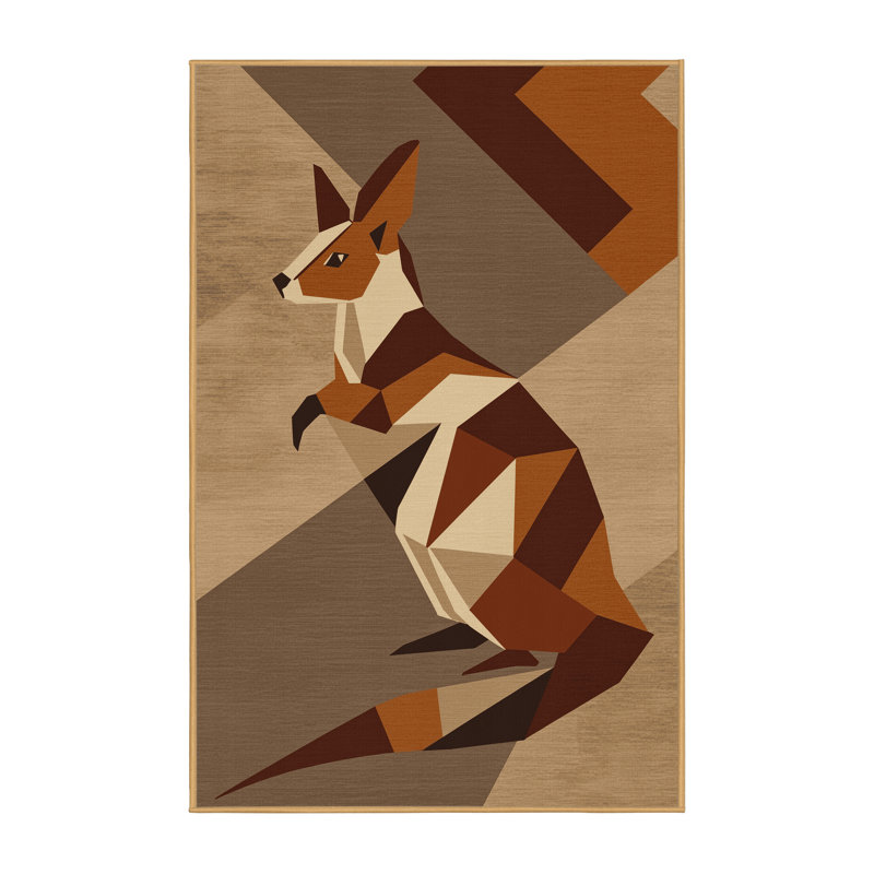 Tapis brun moelleux moelleux à motif géométrique moderne Numbat, 2 x 5