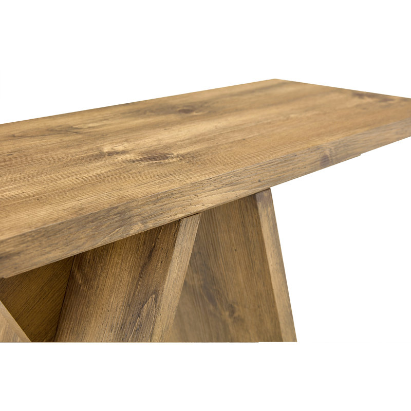 Console, table d'entrée étroite de 43,4 pouces de long avec base en forme de V, console de canapé rustique pour le couloir, le salon, le canapé derrière