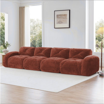 Tissu de velours doux de 140 po, canapé désossé avec capitonnage, éponge haute densité 32D, fond ergonomique, aucun assemblage requis, conception antidérapante inférieure, pour les salons, le cinéma maison