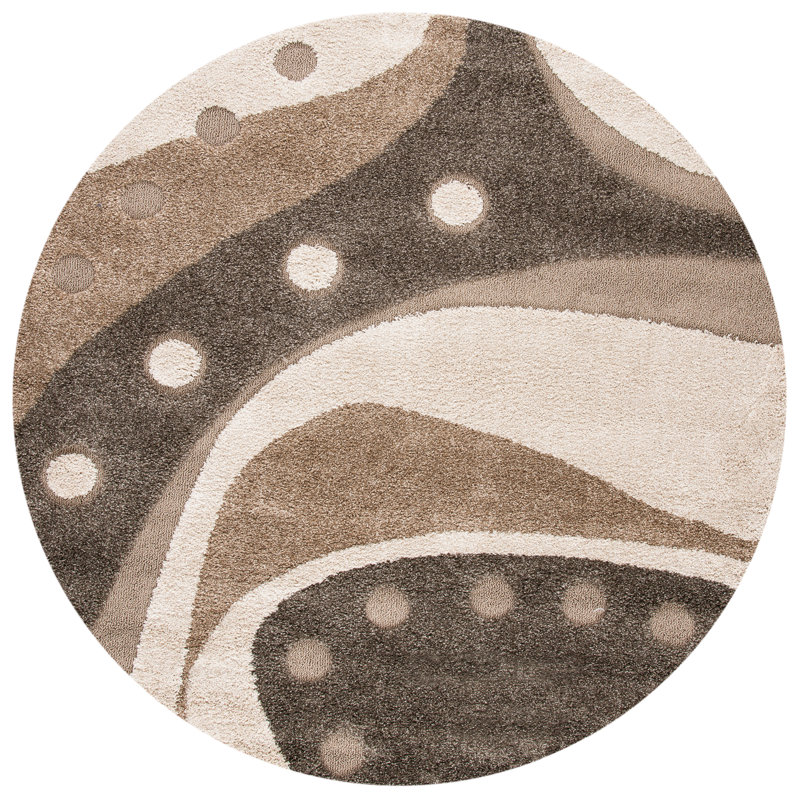 Kerio Shag Performance Abstract Rug, Round 6'7"