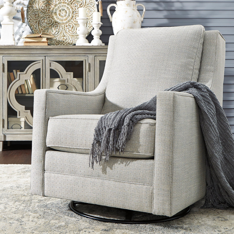 Kambria Upholstered Swivel Armchair, Gray