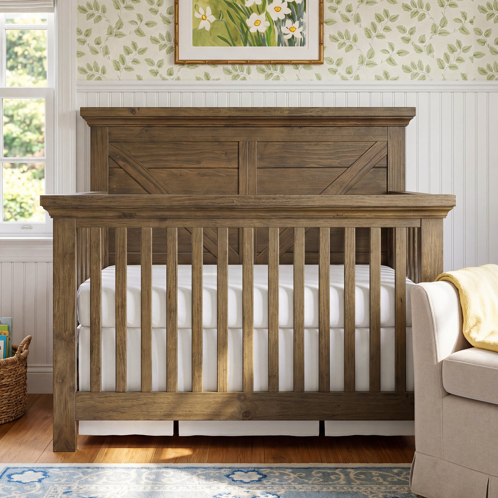 Aceline 4 -in-1 Convertible Crib, Harvest Brown