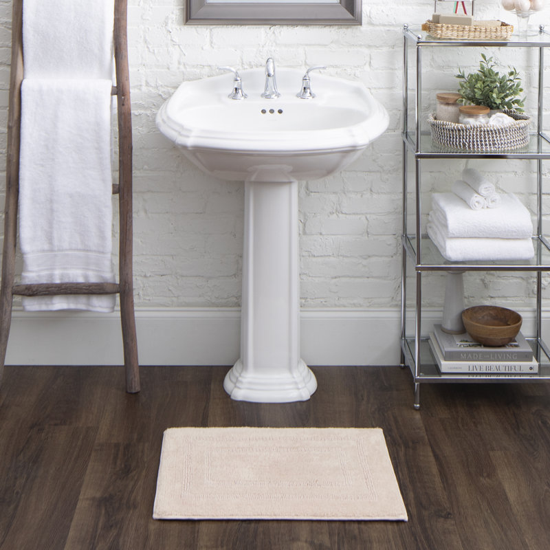 Tapis de bain lavable à la machine Kail, L 21 po x L 34 po, Rosé