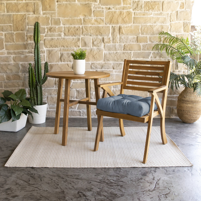 Tufted Outdoor Sunbrella Seat Cushion, 19" W, Spectrum Denim Sunbrella® Plainweave