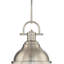 Mini-luminaire suspendu intérieur en nickel brossé à 1 lumière avec bol en forme de cloche de 12 po Abbie-J-1703105614-1703105600