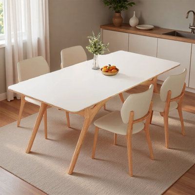 Simple Rectangular Sintered Stone Dining Table Set