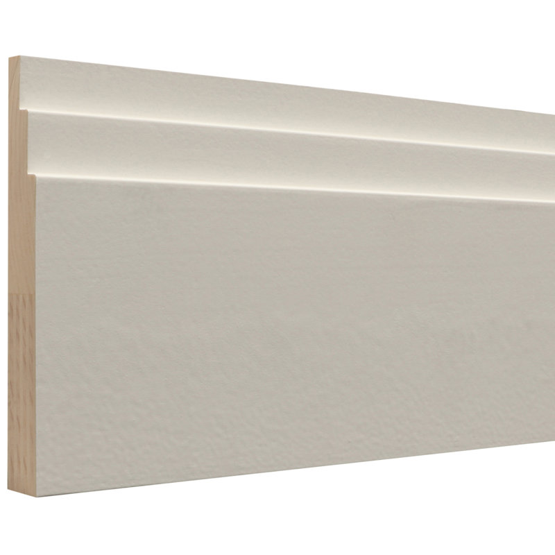 96'' White Primed Wood Baseboard Moulding