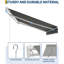 Auvent rétractable manuel 10 pi x 8 pi avec manivelle, polyester enduit de polyuréthane imperméable, cadre en aluminium pour terrasse, patio, porche, balcon-124629739-124629740-124629741