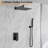 10-Inch Square Rain Shower System, High-Pressure Shower Head & Handle Set with Valve, All-Metal Trim-126439373