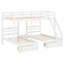 Lit superposé triple moderne avec tiroirs de rangement, structure de lit superposé robuste avec échelle