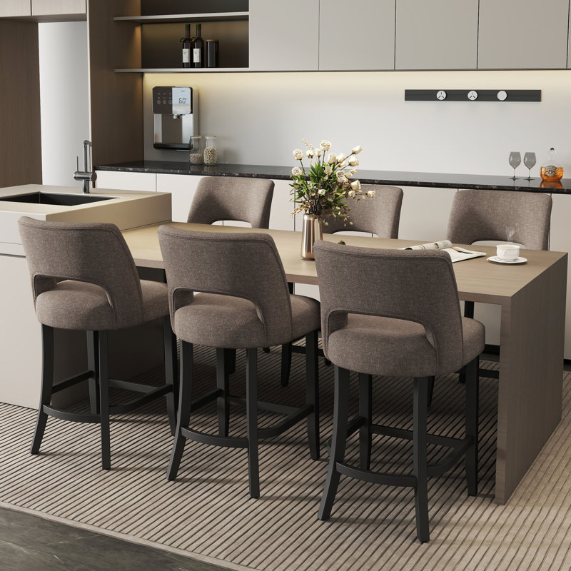 Tabouret de bar Bisto, Pieds noirs bruns