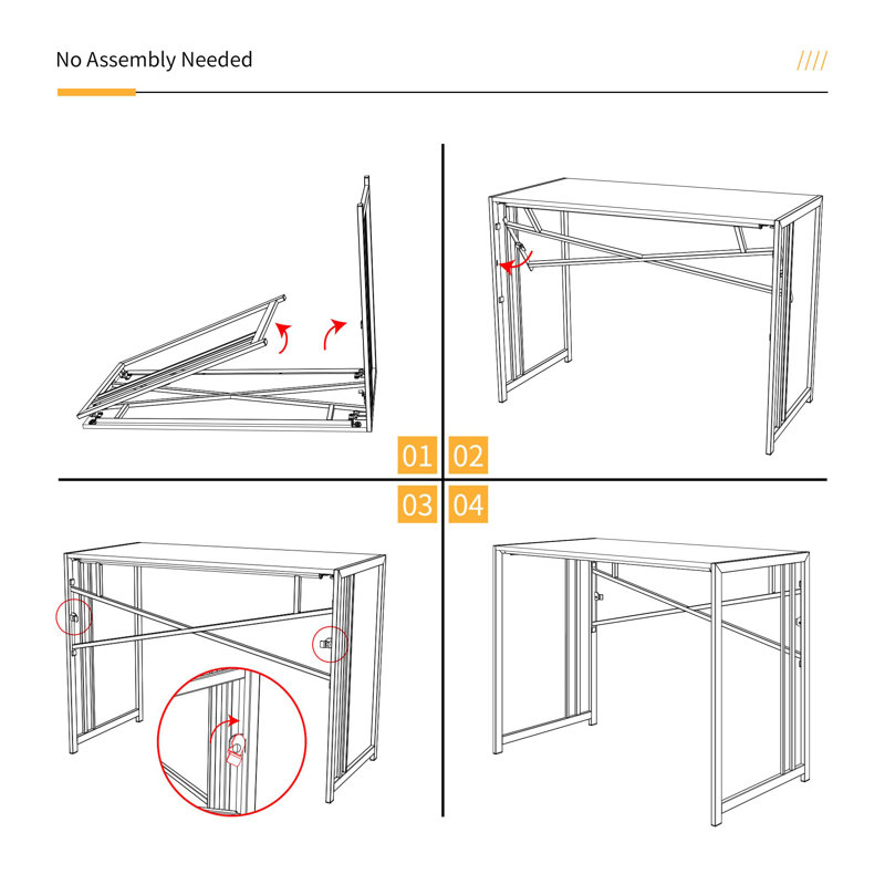 Metal Base Computer Desk, Beige/White