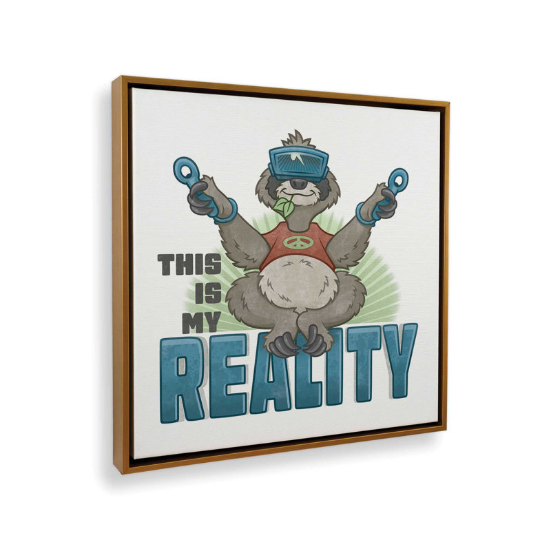 «My Reality» par Lauren Rader, reproduction d'art, L 36 x H 36, Doré, Toile avec cadre