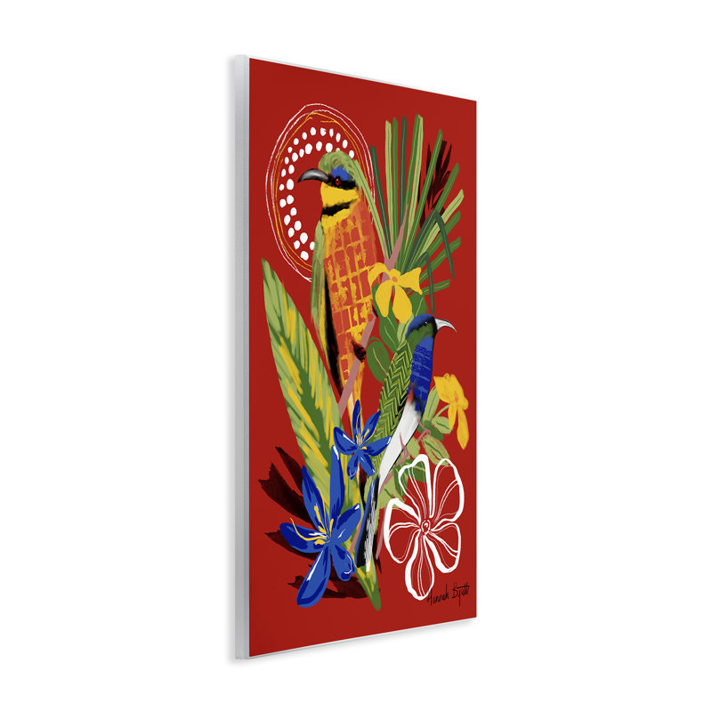 Art mural d'inspiration gambienne par Hannah Byatt, H 19 po x l 13 po