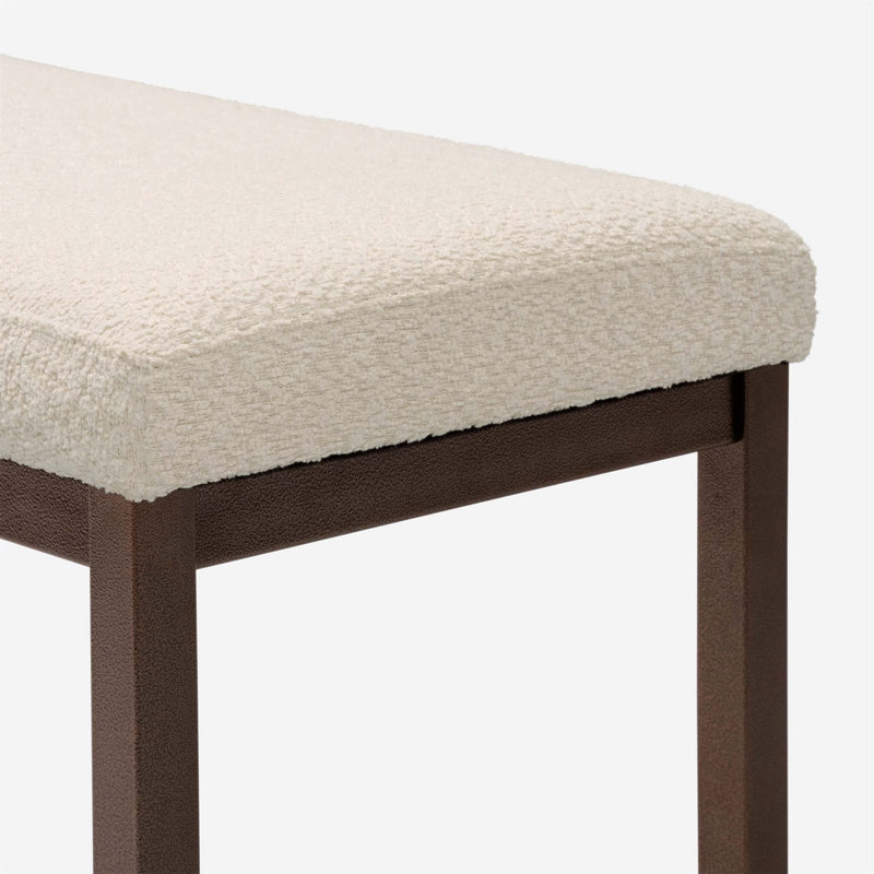 Normsman Pelican Bench with Sturdy Metal Structure and Boucle Fabric Upholstery, Perfect for Modern Interiors and Long-Lasting Use.