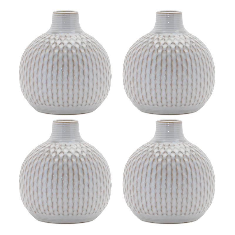 Notched Ceramic Bottle Vase