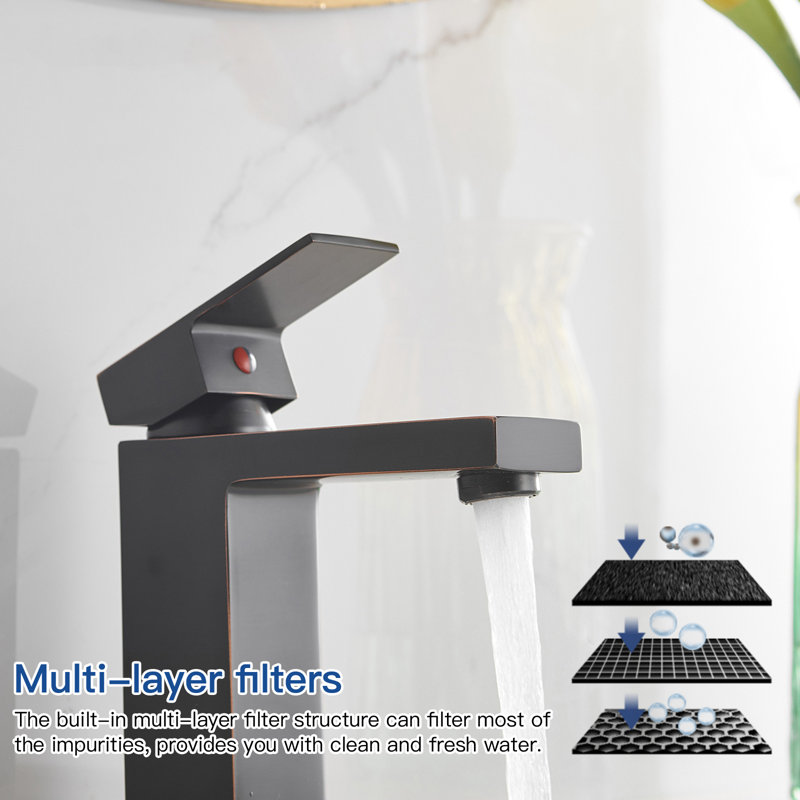 Oil Rubbed Bronze Single Handle Bathroom Faucet with Deckplate