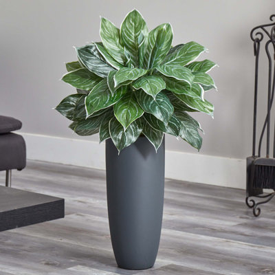 37'' Faux Foliage Plant in Stone Planter