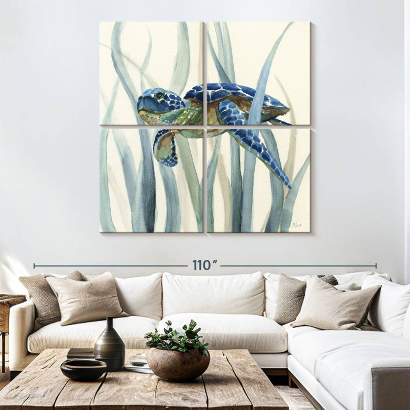 Brampt Turtle In Seagrass II, 74" H x 74" W