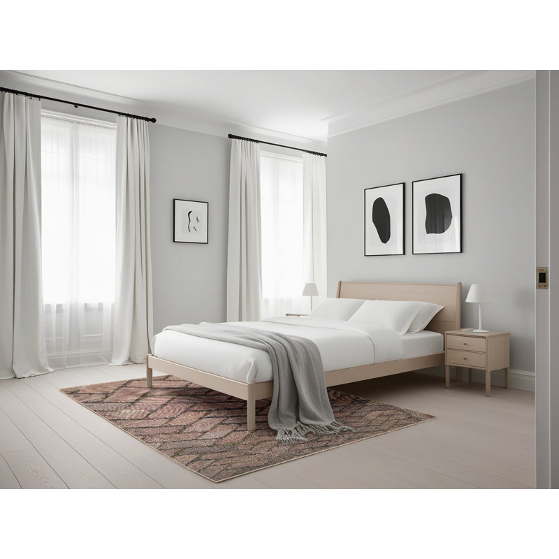 Tapis brun à motif géométrique, Rectangle 5 pi x 7 pi
