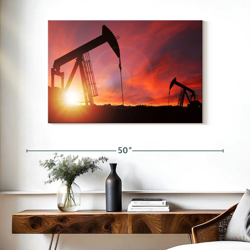 Lilie Pumpjacks Silhouette, 26" H x 39" W
