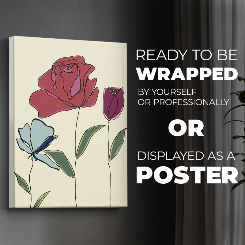 Motif floral coloré I - impression sur toile seulement - non encadré, H 18 po x l 12 po