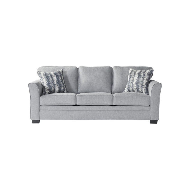 Canapé-lit à accoudoirs évasés 86,5 po Laquonda, 100% polyester gris clair