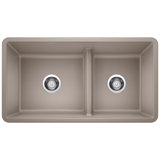 Precis SILGRANIT 33" L x 18" W Double Bowl Undermount Kitchen Sink with Low Divide