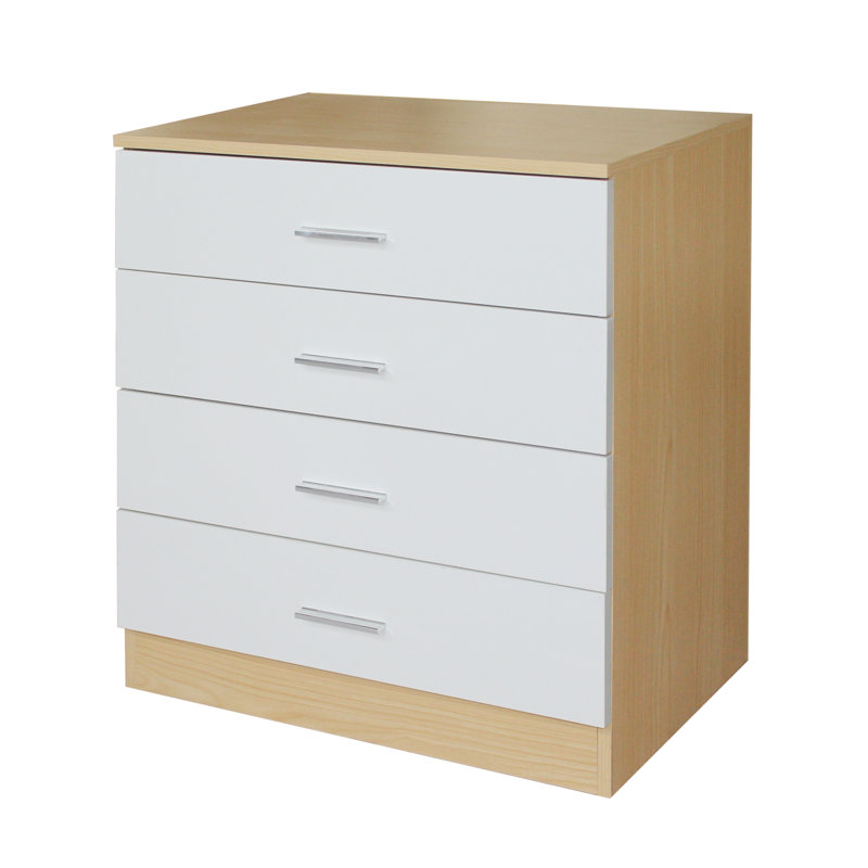 60 cm W Chest of 4 Drawers, Oak/White