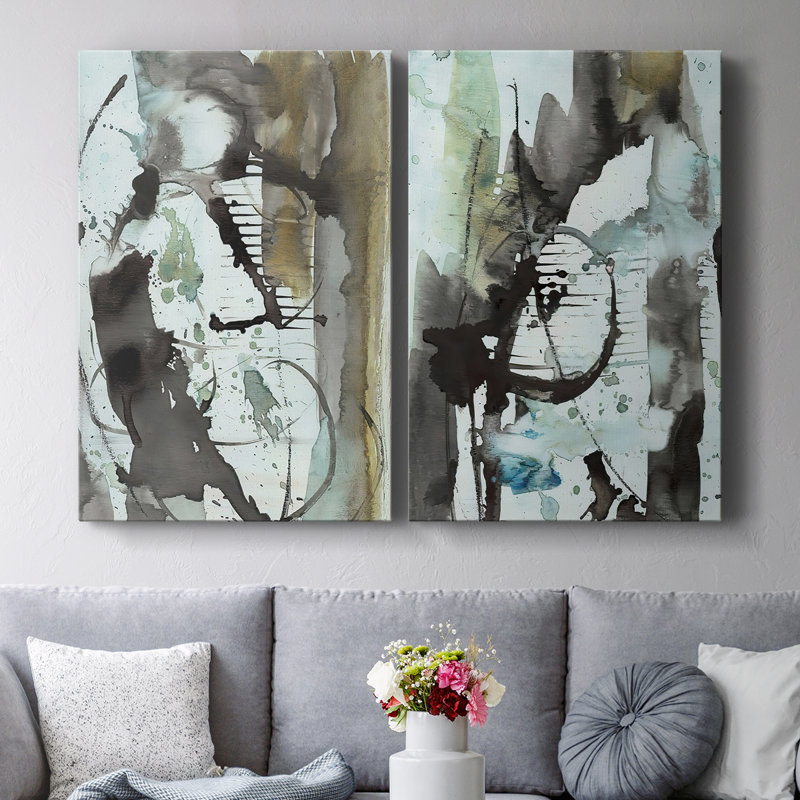 «Lyrical Abstract I», toile tendue avec châssis de qualité supérieure, prête à être accrochée, H 48 po x l 64 po