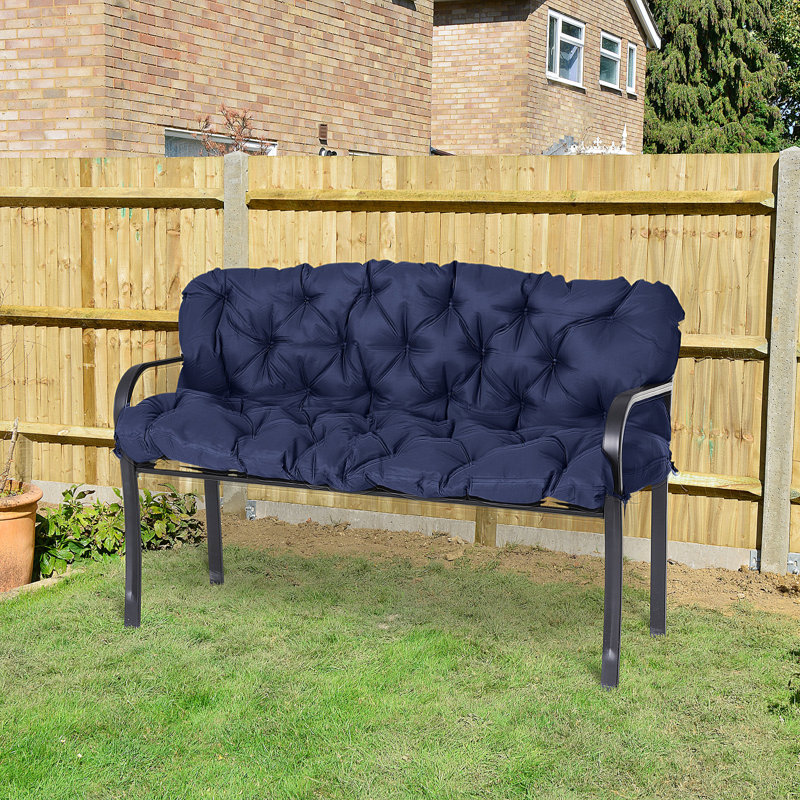 Dark Blue Patio /Couch And Bench Swing Chair Cushions, 3, Overstuffed, , With Tie-Downs Outdoor Cushions For 3 Chair, -