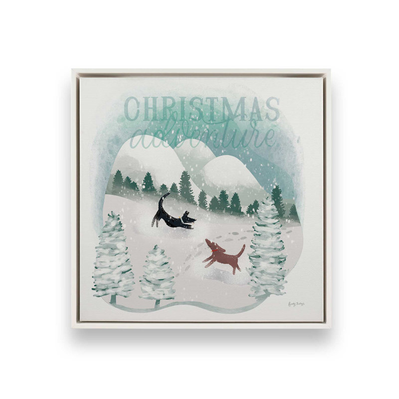 «Christmas Fun in Snow I», impression, Cadre blanc, H 12,75 po x l 12,75 po x P 1,75 po
