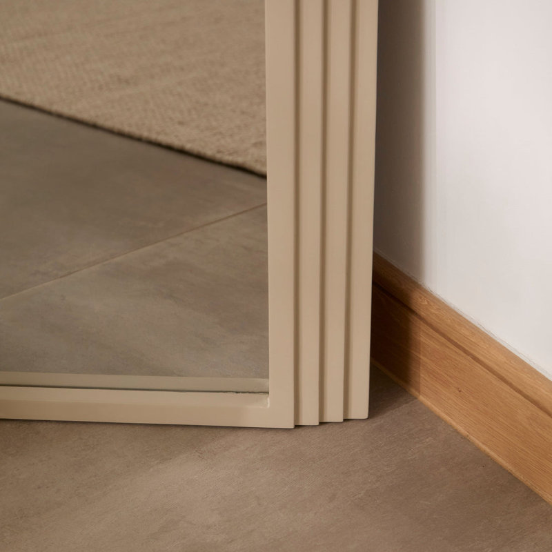 Solid Wood Arch Mirror, 180x80cm, Taupe