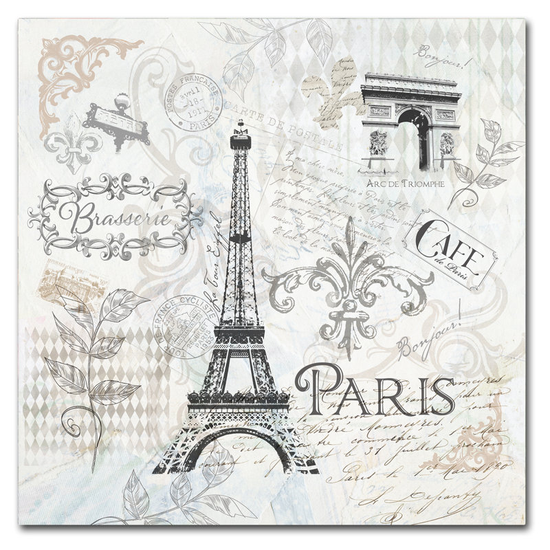« paris », reproduction d’impression sur toile tendue, H 18 po x l 18 po